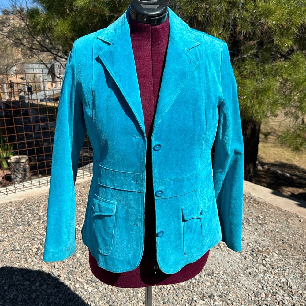 Liz Claiborne Blue Velvet Suit Jacket